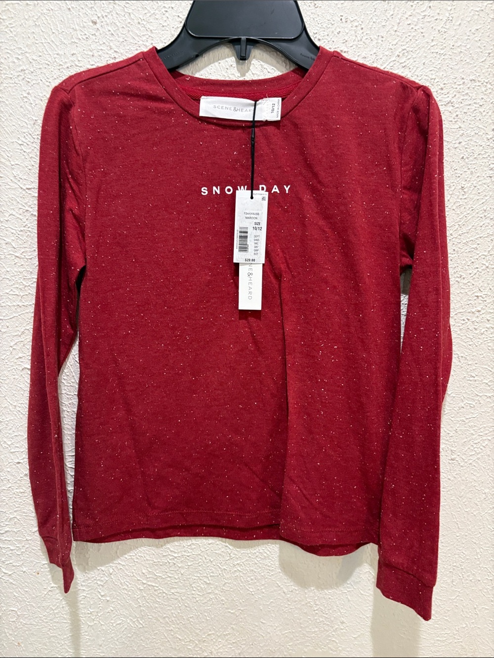 Kids' Snow Day Long Sleeve Tee - Red Speckle